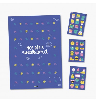 Poster & stickers Nos défis week-end - Minus