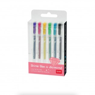 6 mini stylos pailletés Shine Like a Diamond - Legami 2