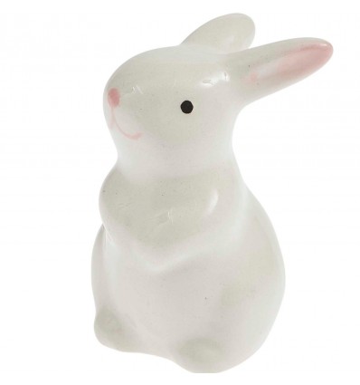 Lapin blanc en céramique oreilles levées - Rico Design