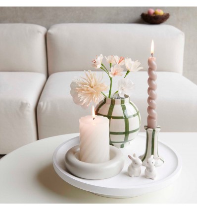 Lapin blanc en céramique oreilles levées - Rico Design