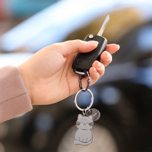 Porte-clé émaillé Chat gris - Legami 2