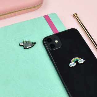 Set de 2 autocollants en métal Baleine / Arc-en-ciel - Legami 2