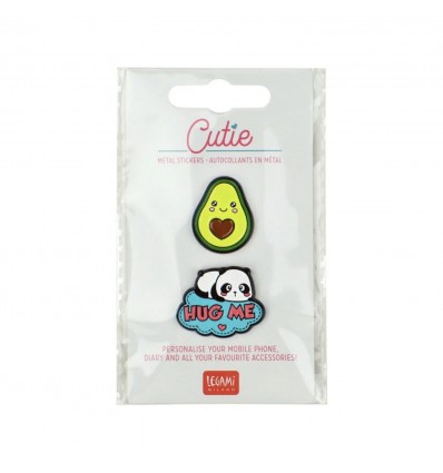 Set de 2 autocollants en métal Avocat / Panda - Legami