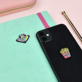 Set de 2 autocollants en métal Be Happy / Frites - Legami 2