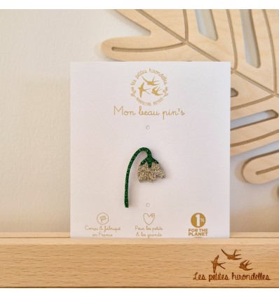 Pin's Muguet à paillettes - Les Petites Hirondelles