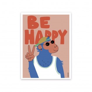 Affiche Monkey be happy - Mariisore 2