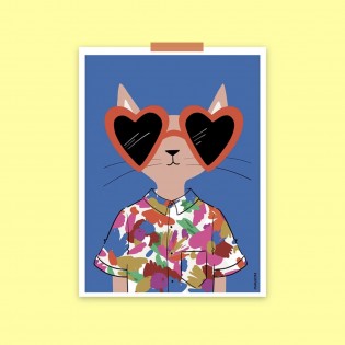 Affiche Cat Hipster - Mariisore