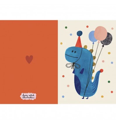 Carte Dino party - Daria Solak Illustration