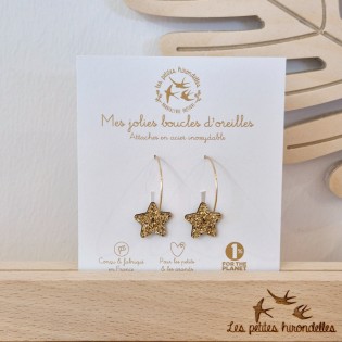 Créoles étoiles dorées - Les Petites Hirondelles