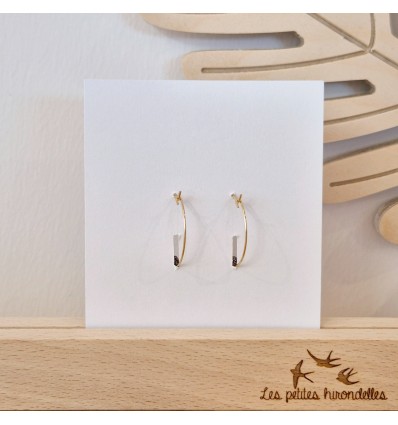 Créoles fleurs roses - Les Petites Hirondelles