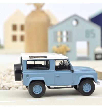 Land Rover Defender 1995 bleu et blanche  - Norev