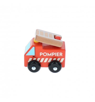 Petit camion de pompier en bois