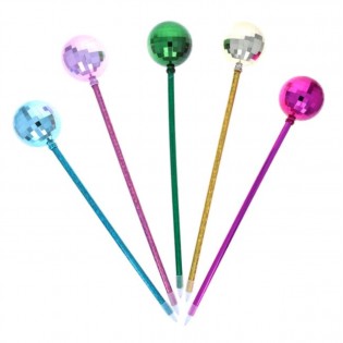 Stylo boule à facettes rose 2