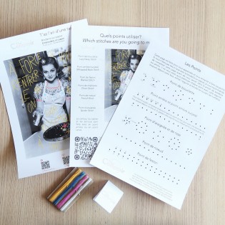 Kit broderie sur papier "T'as l'air d'une tarte" 2