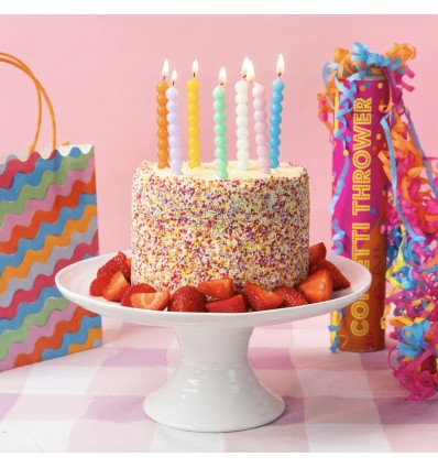 8 Bougies billes colorées - Talking Tables