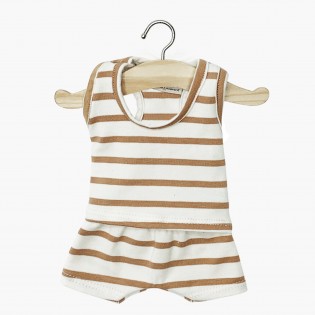 Ensemble Marcel marinière beige - Minikane
