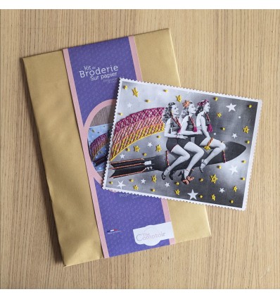 Kit broderie sur papier "Rocket ladies"