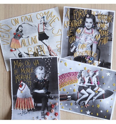 Kit broderie sur papier "Rocket ladies"