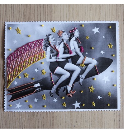 Kit broderie sur papier "Rocket ladies"