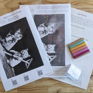 Kit broderie sur papier "Appelons une chatte" 2