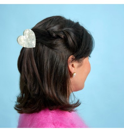 Pince à cheveux Coeur Blanc - Coucou Suzette