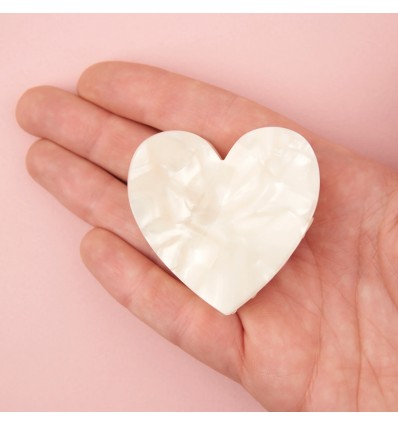 Pince à cheveux Coeur Blanc - Coucou Suzette