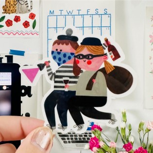 Autocollant Cambrioleurs - Daria Solak illustrations