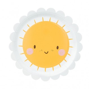 6 assiettes en carton soleil - Party Deco