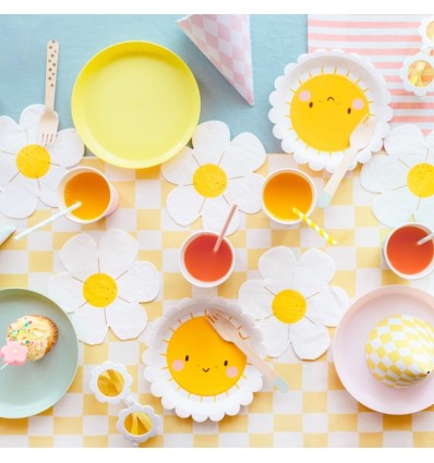 6 assiettes en carton soleil - Party Deco