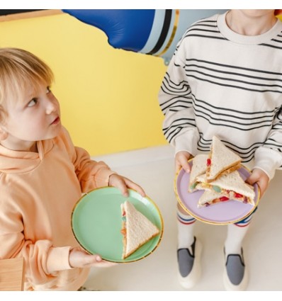 6 assiettes en carton multicolores - Party Deco