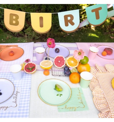 6 assiettes en carton multicolores - Party Deco