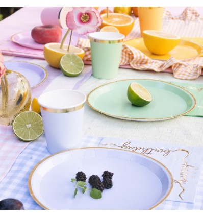 6 assiettes en carton multicolores - Party Deco