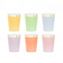 6 gobelets en carton multicolores - Party Deco