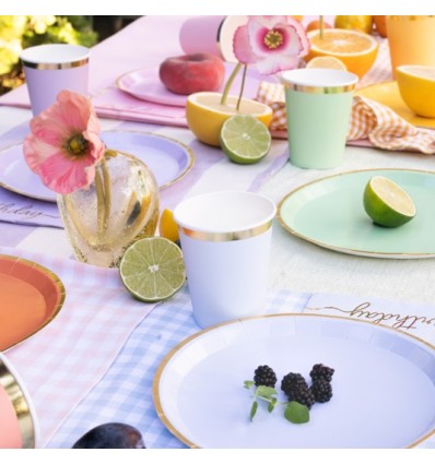 6 gobelets en carton multicolores - Party Deco