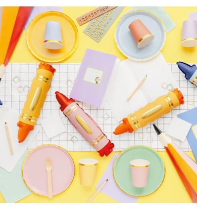 6 gobelets en carton multicolores - Party Deco