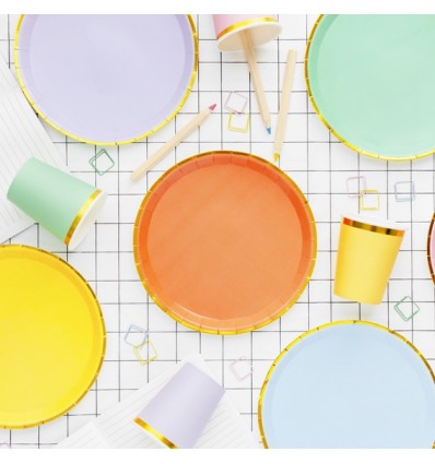 6 gobelets en carton multicolores - Party Deco