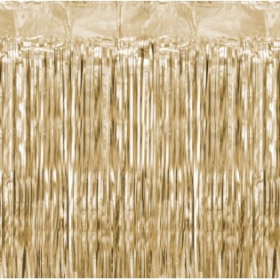 Rideau à franges doré luxe - Party Deco