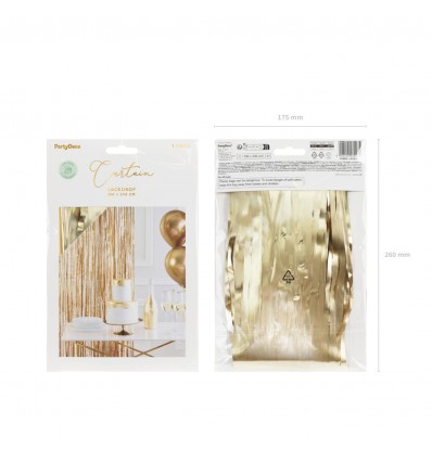 Rideau à franges doré luxe - Party Deco