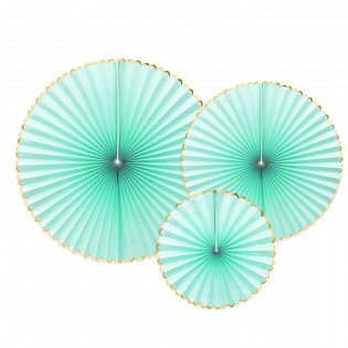 Set de 3 rosaces turquoises - Party Deco