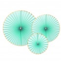 Set de 3 rosaces turquoises - Party Deco