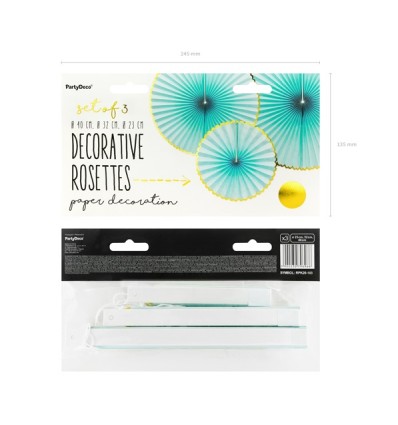 Set de 3 rosaces turquoises - Party Deco