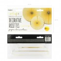Set de 3 rosaces jaunes - Party Deco