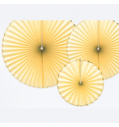 Set de 3 rosaces jaunes - Party Deco