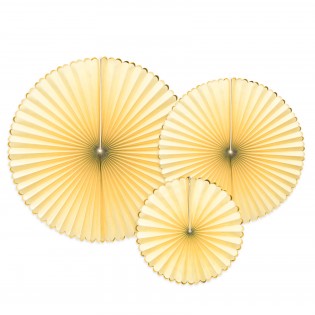 Set de 3 rosaces jaunes - Party Deco