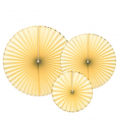 Set de 3 rosaces jaunes - Party Deco