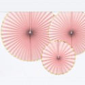 Set de 3 rosaces roses - Party Deco