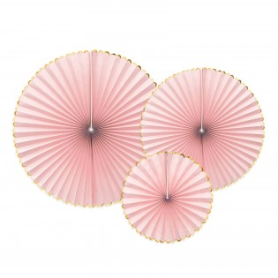 Set de 3 rosaces roses - Party Deco