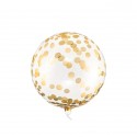 Ballon transparent pois dorés - Party Deco