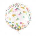 Ballon transparent pois multicolores - Party Deco