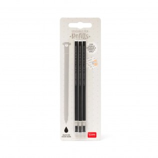 Set de 3 recharges pour stylo effaçable Noir - Legami